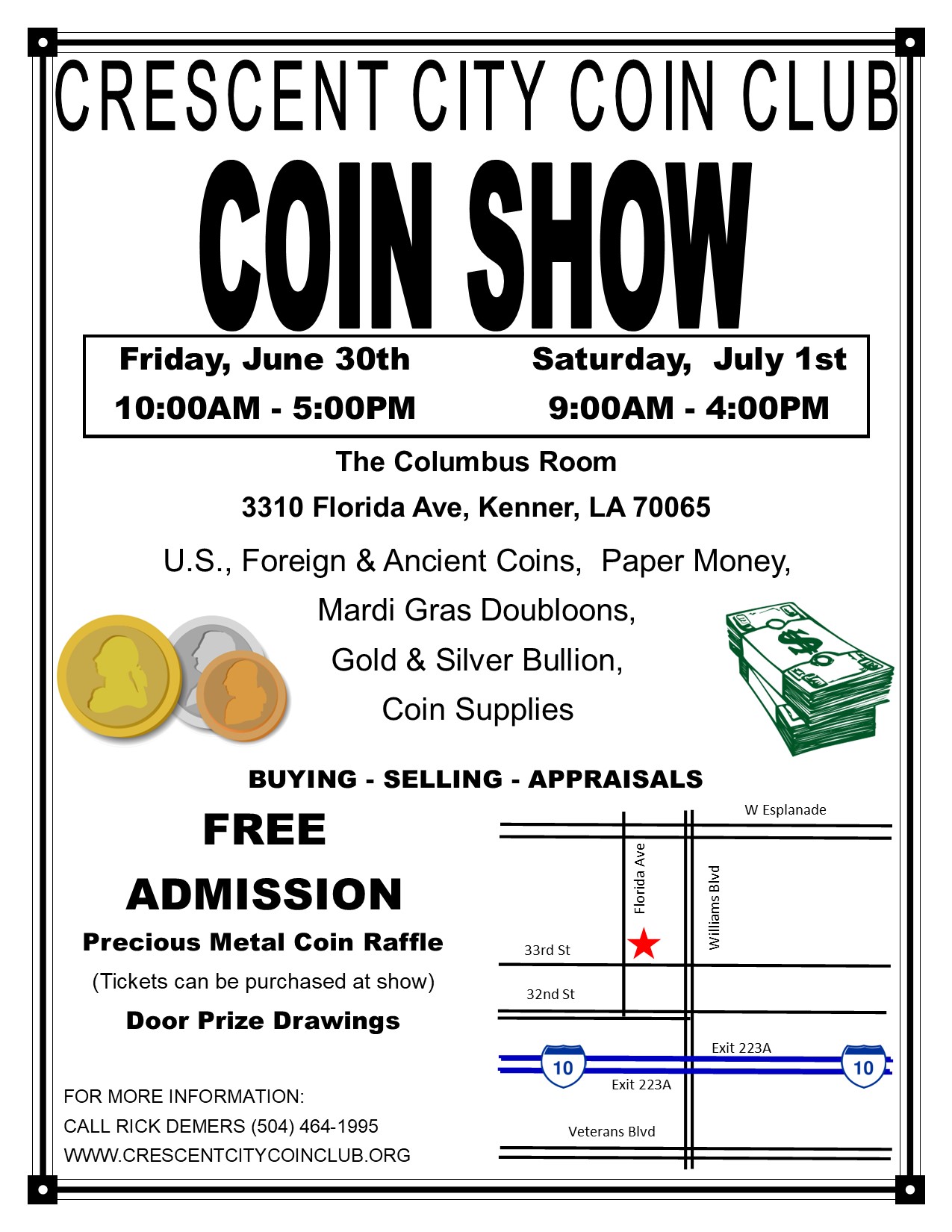 Crescent City Coin Club Coin Show (New Orleans Aera) • Kenner, LA